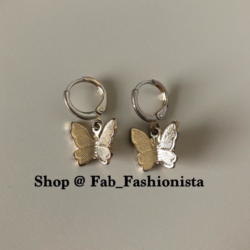 Gold butterfly earrings